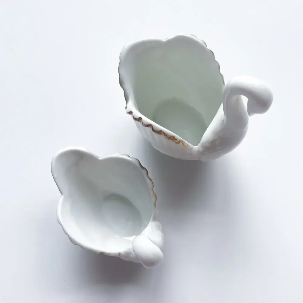 Vintage Set of Two Royal Kendall Small China Swan Dishes